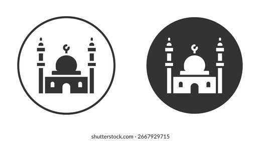 Símbolo de silueta de icono de mezquita. Vector aislado ilustración