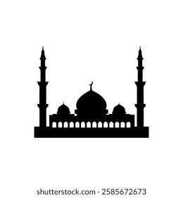 Mosque icon silhouette vector illustration on white background