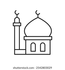 Mosque icon simple black line style.