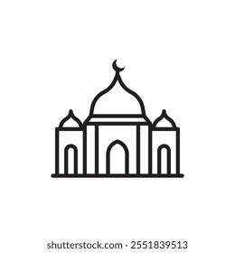 ícone Mesquita Contorno fino simples