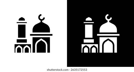 Ícone de mesquita em estilo de design moderno plano sólido.