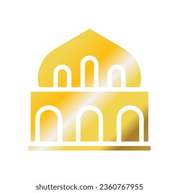 Mosque icon solid gradient golden colour ramadan illustration vector element and symbol perfect.