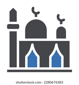 mosque icon solid grey blue style ramadan illustration vector element and symbol perfect. Icon sign from modern collection for web.
