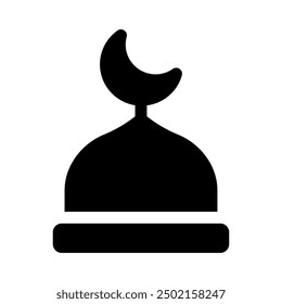 mosque icon with style glyph