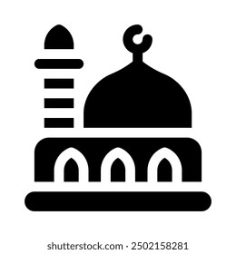 Icono de mezquita con glifo de estilo