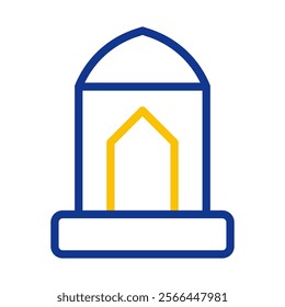 Mosque icon, symbol of faith, prayer, and worship. Concept of Islam, religion, and spirituality.