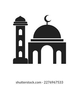 símbolo de icono de mezquita de la ilustración vector de los musulmanes
