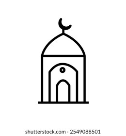 Mosque icon or symbol on white background