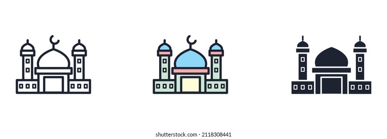 Mosque icon symbol template for graphic and web design collection logo vector illustration