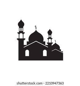 Icono de mezquita y plantilla de vector de símbolo