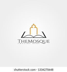 Mosque icon template, islamic center logo,religion,creative vector design