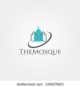 Mosque icon template, islamic center logo,religion,creative vector design