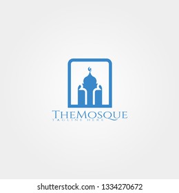 Mosque icon template, islamic center logo,religion,creative vector design
