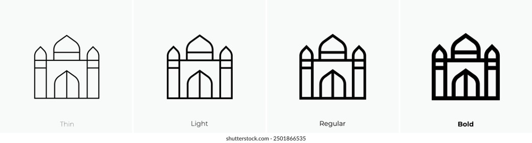 mosque icon. Thin, Light Regular And Bold style design isolated on white background