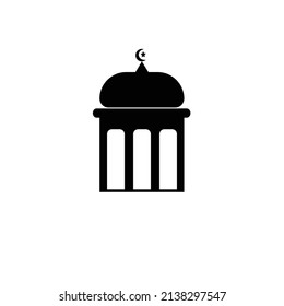 mosque icon with three door islamic symbol illustration arabian house moeslem