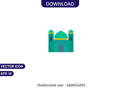 Mosque icon in trendy flat style isolated on white background vector illustration