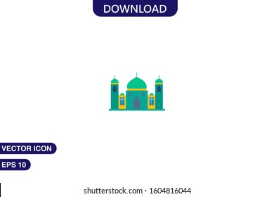 Mosque icon in trendy flat style isolated on white background vector illustration