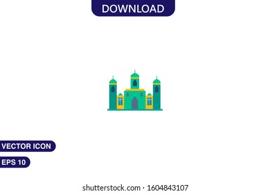 Mosque icon in trendy flat style isolated on white background vector illustration