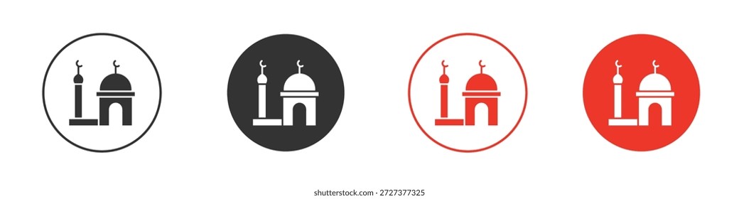 Icono de la mezquita para ui o ux aislado en blanco para el App móvil, editable