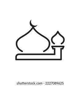 ilustración de diseño de vector de icono de mezquita