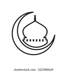 ilustración de diseño de vector de icono de mezquita