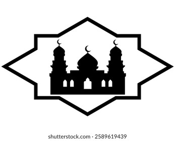 Mosque icon vector design with isolated background. Mosque logo vector design. mosque vector design designed with infinite design android application