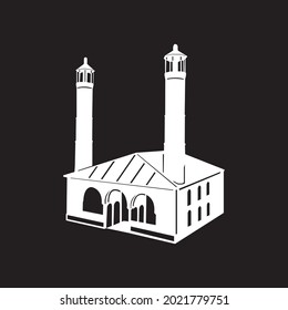 Moschee Symbol, Vektorgrafik. schwarzer Hintergrund