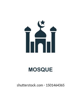Mosque icon vector illustration. Creative sign from buildings icons collection. Filled flat Mosque icon for computer and mobile. Symbol, logo vector graphics.