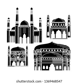 Mosque icon vector Illustration design template Set