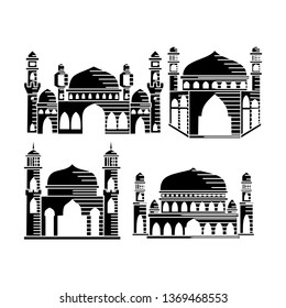 Mosque icon vector Illustration design template Set