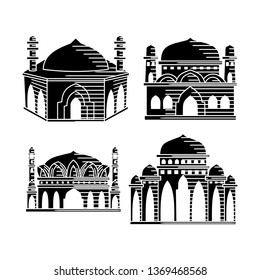 Mosque icon vector Illustration design template Set