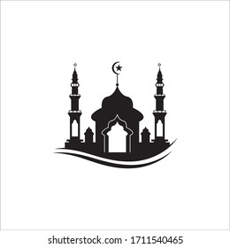  Icono de mezquita vector plantilla de diseño de ilustración