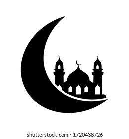 Icono de mezquita vectorial Plantilla de diseño Ilustración. fondo blanco