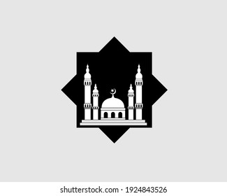 Vector de icono de mezquita Plantilla de diseño de ilustración
