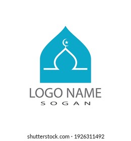 Vector de icono de mezquita Plantilla de diseño de ilustración