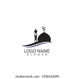 Vector de icono de mezquita Plantilla de diseño de ilustración