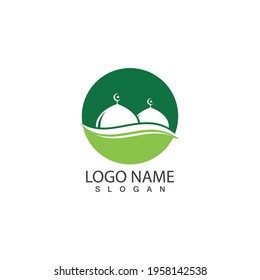 Vector de icono de mezquita Plantilla de diseño de ilustración