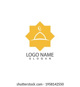 Vector de icono de mezquita Plantilla de diseño de ilustración