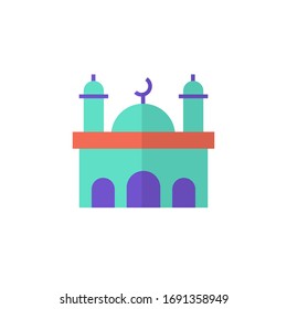mosque icon vector illustration. mosque icon flat style design