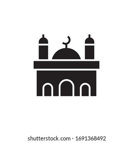 mosque icon vector illustration. mosque icon glyph style design