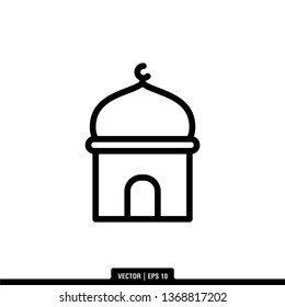 Mosque Icon Vector Illustration Logo Template
