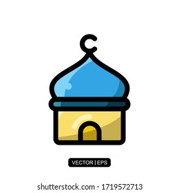 Moschee Symbol Vektorgrafik Logo Vorlage für viele Zwecke. Einzeln auf weißem Hintergrund.