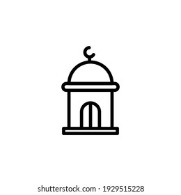 Plantilla de logotipo de ilustración de vector de icono de mezquita para muchos fines. Aislado sobre fondo blanco.