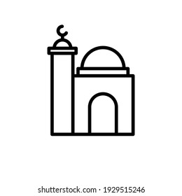 Mosque icon vector illustration logo template for many purpose. Isolated on white background.
