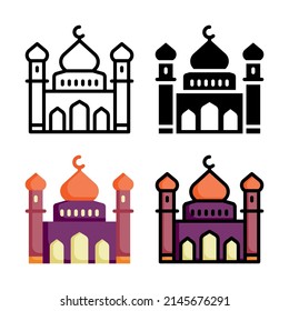 mosque icon vector illustration logo template for website or mobile app
