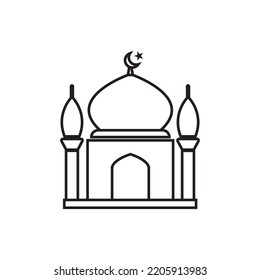 diseño del logotipo de la ilustración del vector del icono de la mezquita