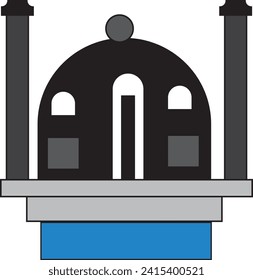 mosque  icon vector  and  illustration logo