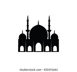 Mosque icon. Mosque vector illustration.  Muslim vector design.  Simple muslim moque silhouette.  Islam icons. Islamic Architecture