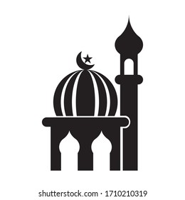 Icono de mezquita ilustración vectorial sobre fondo blanco