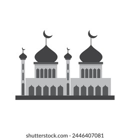 Moschee-Ikone Vektorillustration weißer Hintergrund